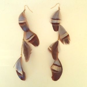 statement feather earrings