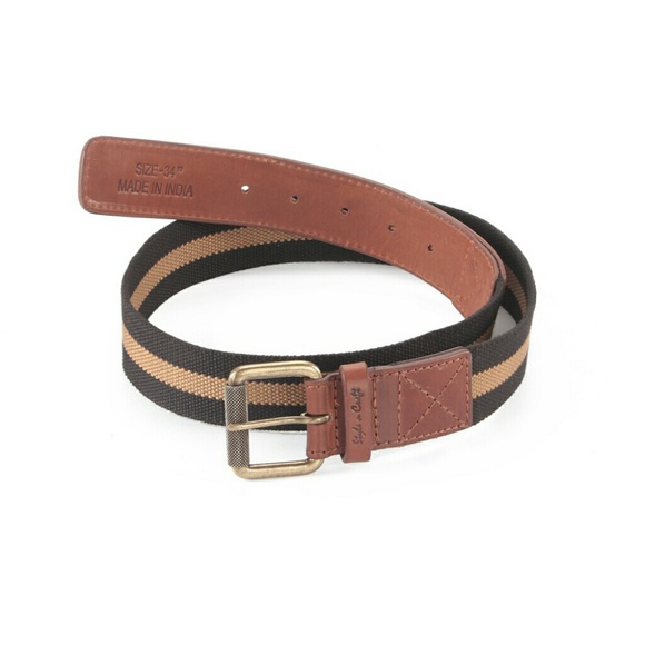 Belt in Leather/Webbing Combination - 390343