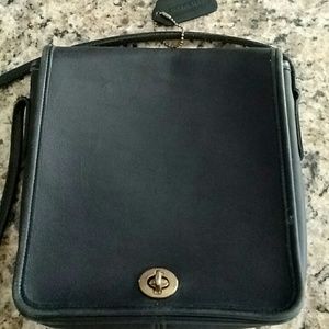 Vintage Black Coach Messenger Bag