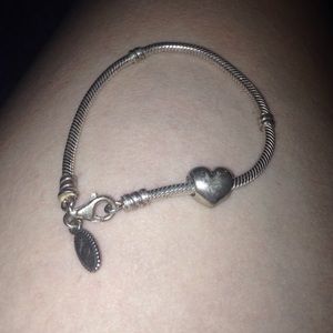 Pandora bracelet with heart charm