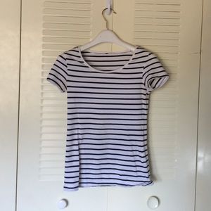 HM black and white stripped shirt