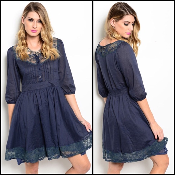 navy bohemian dress