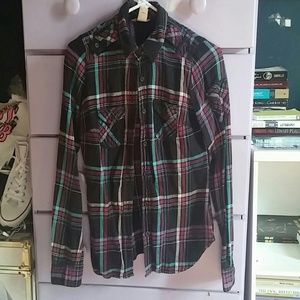 Plaid Juniors Button Up