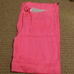Pink linen pants