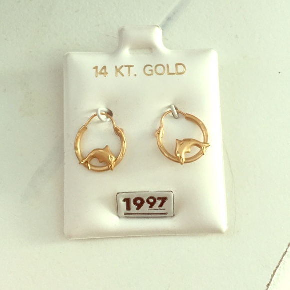 14K gold earrings🐬