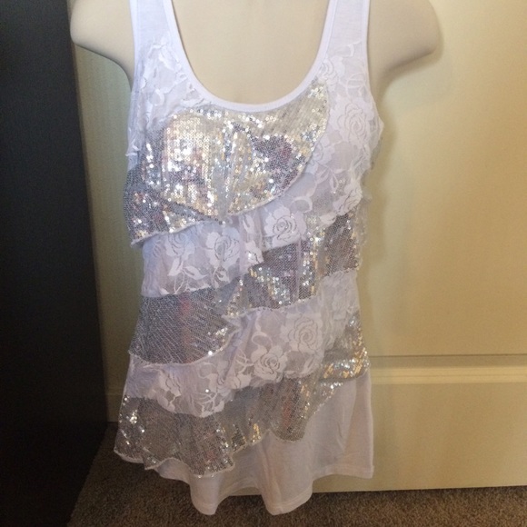 White Racer back tank