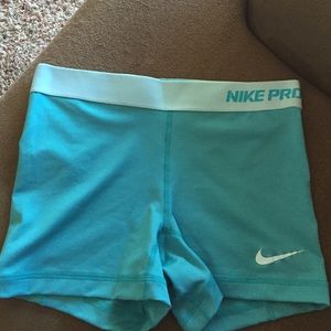 teal Nike pro combat spandex