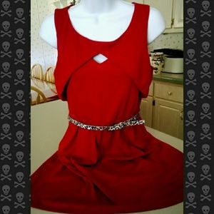Red Dress with Cheetah Belt