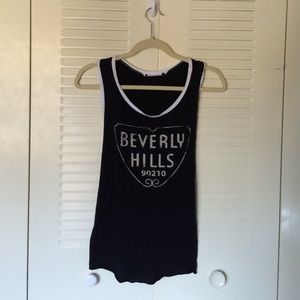 Black graphic tank top