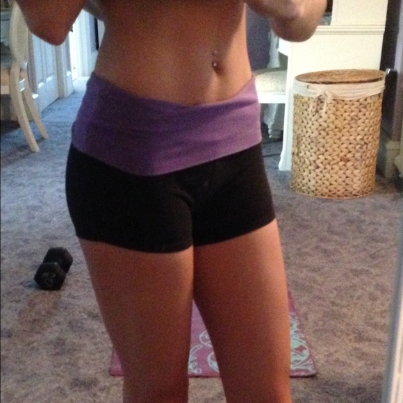 Pink yoga shorts