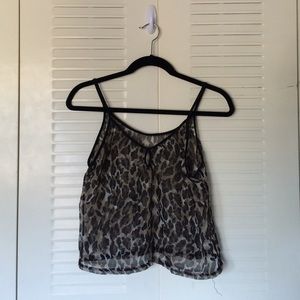 Sheer cheetah print tank top