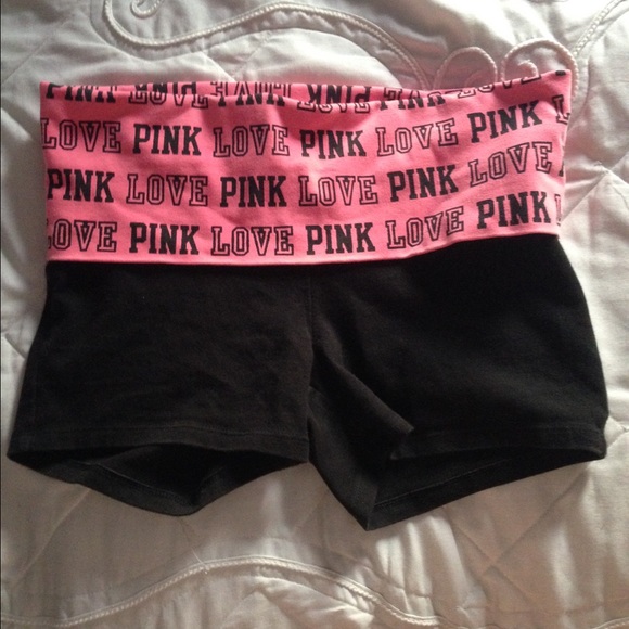 Pink yoga shorts