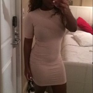 Nude bodycon dress