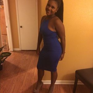Royal Blue Jersey Midi Dress