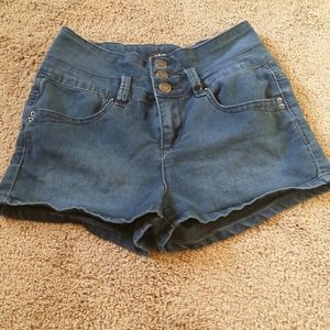 Navy blue high waisted shorts