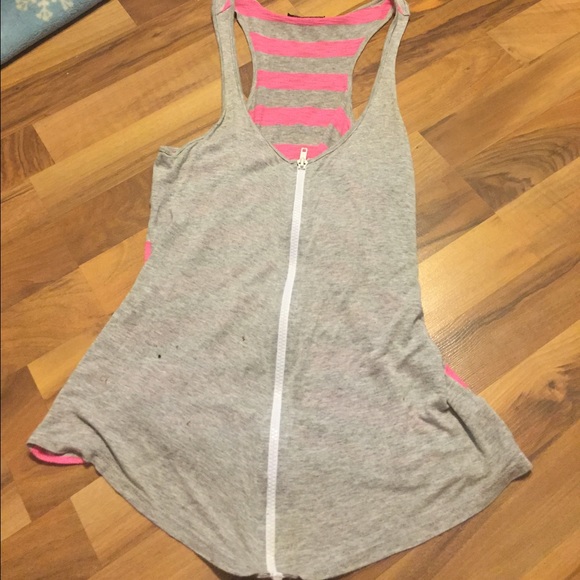 Grey and pink zip up