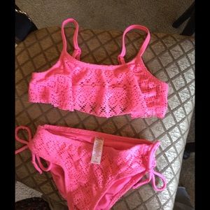 Hot pink Girls Justice swim suit!
