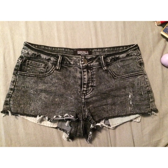 Acid wash shorts