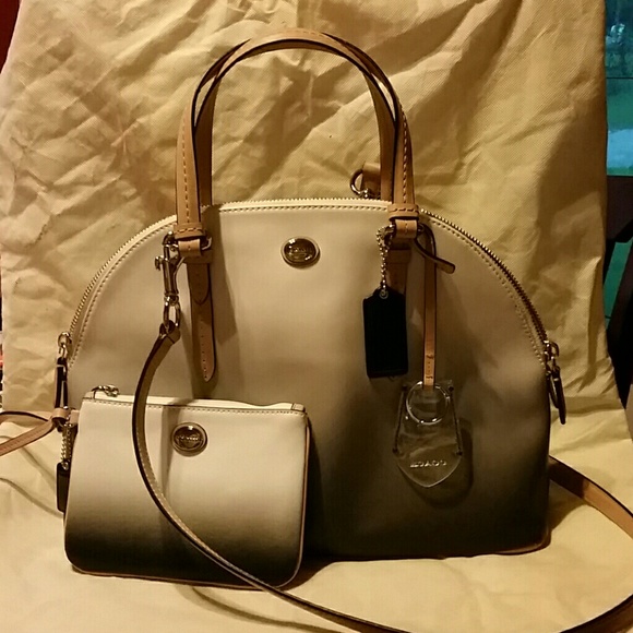 Coach Ombre satchel with matching wristlet