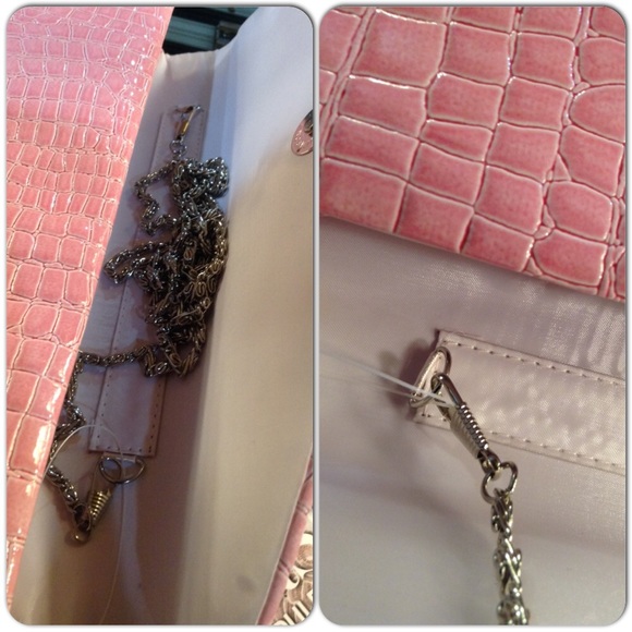 Pink Clutch-Faux Croc-/LAST ONE - Picture 4 of 5