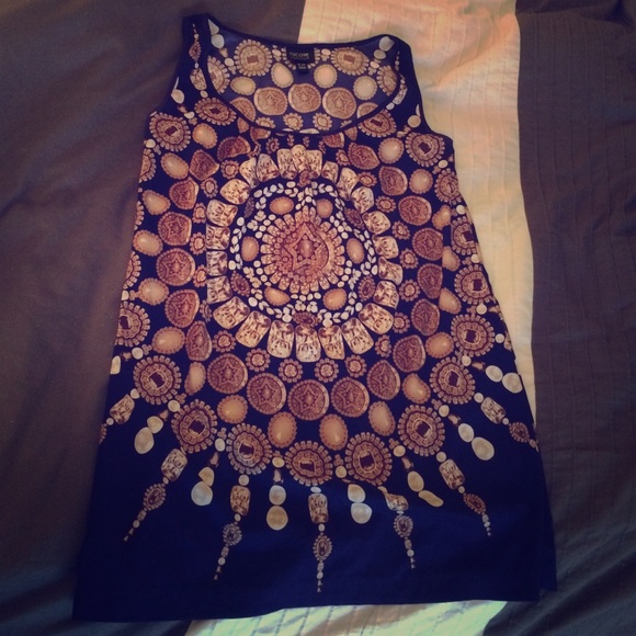 Blue Long Tank with Gold Jewel Pattern