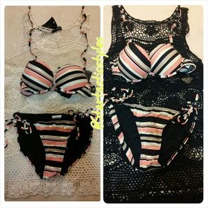 2 piece swim suit with cover up