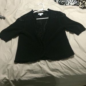 Simple black knitted cardigan