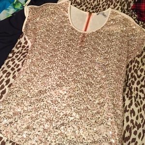 SOLD-ROSE PINK sequence top (bad lighting)