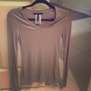 Light brown BCBG v-neck
