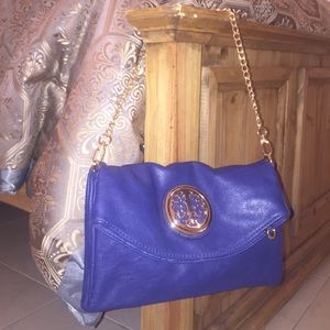 Navy blue and gold purse