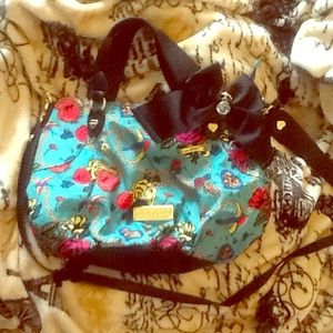 Nwt betsey Johnson green pleated satchel purse