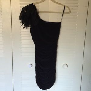 Single strapped little black dress