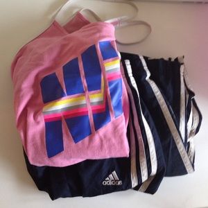 Nike athletic Tank and Adidas sweats