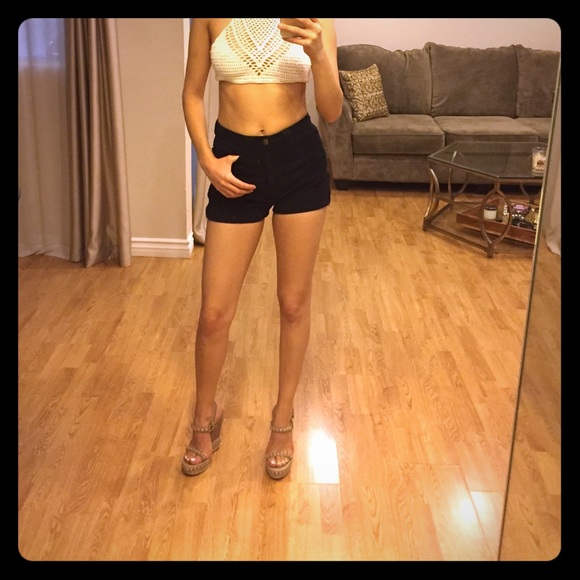 American Apparel Pants - American Apparel Black High waist shorts