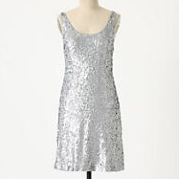 Anthro Silver Cloud Dress