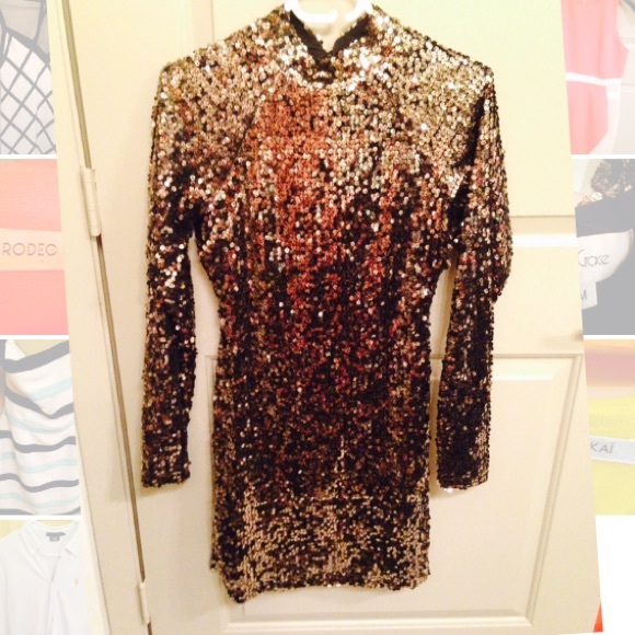 Sequin gold party dress