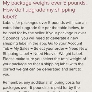 Directions on how to ship something over 5 pounds