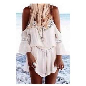 White off the shoulder romper
