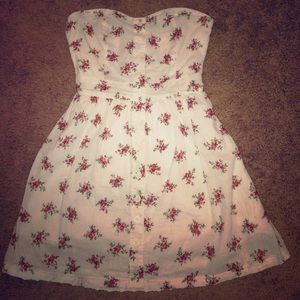Country Floral-Print Strapless Mini Dress