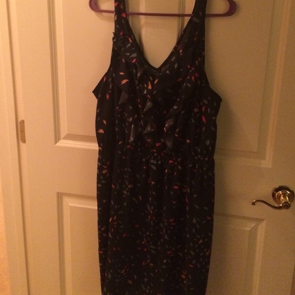 Navy dress with multi color highlights!