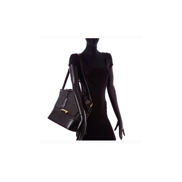 DVF Woven raffia and leather tote