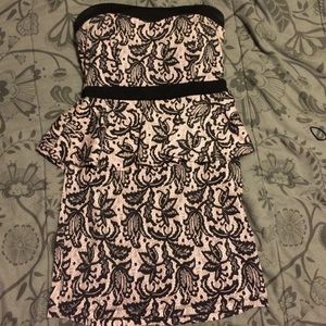 Pink and black dress