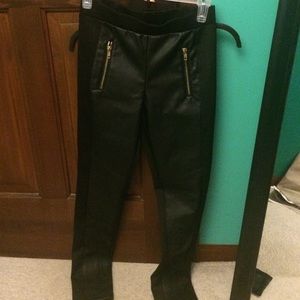 Black leather leggings