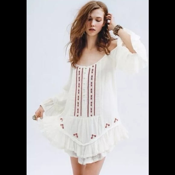 Free People Dresses & Skirts - Free People FP ONE Embroidered Flamenco Dress XS