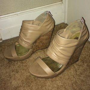 Nude wedge sandal