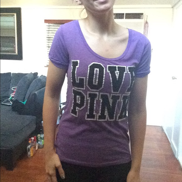 PINK Victoria's Secret Tops - Purple VIctoria Secret Pink T