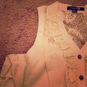 Lace detailed summer dress with mandarin collar