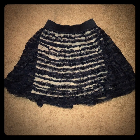 Sheer High Waisted Skirt w/ Tan Slip