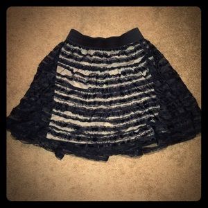 Sheer High Waisted Skirt w/ Tan Slip