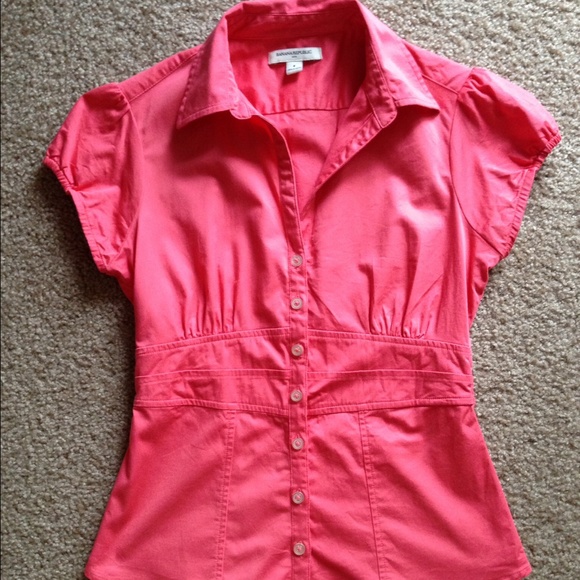 BRAND NEW Banana Republic salmon button up top